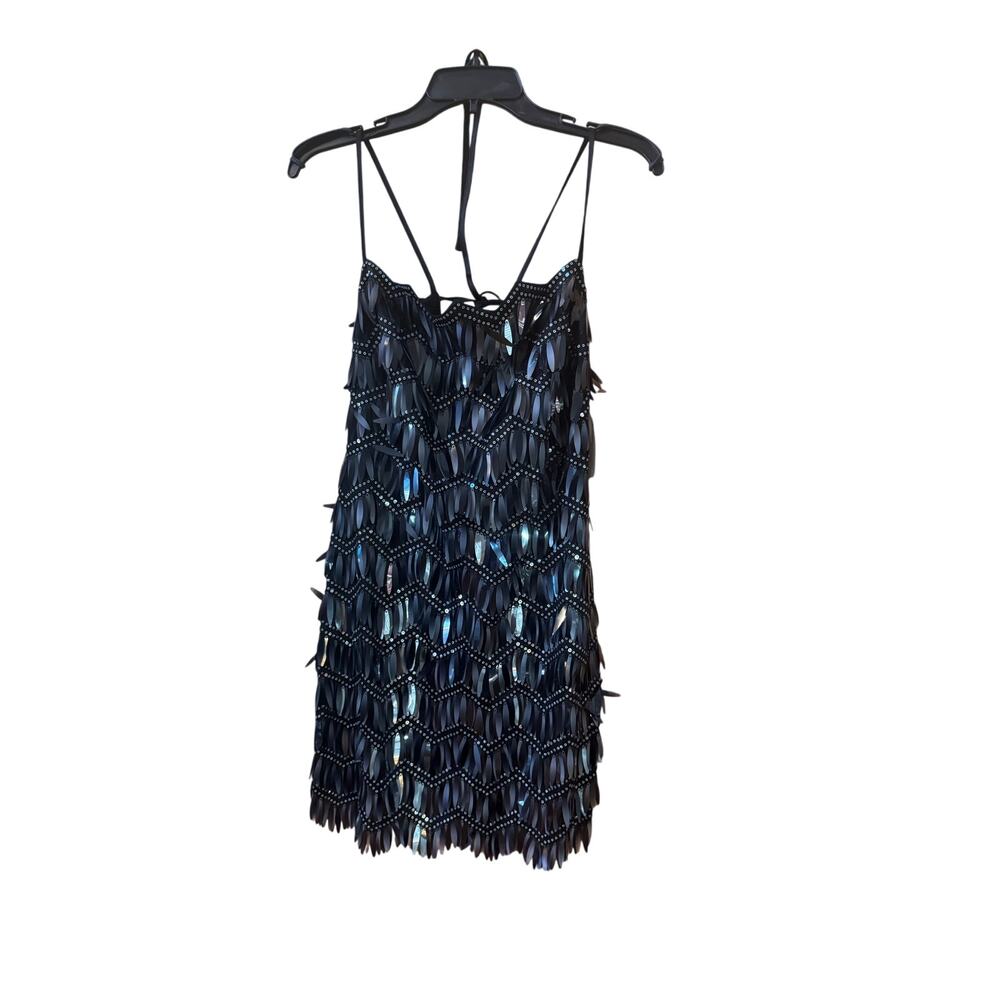 Tadashi Shoji Colie Sequin Fringe Mini Dress - Size 6 - Picture 5 of 5